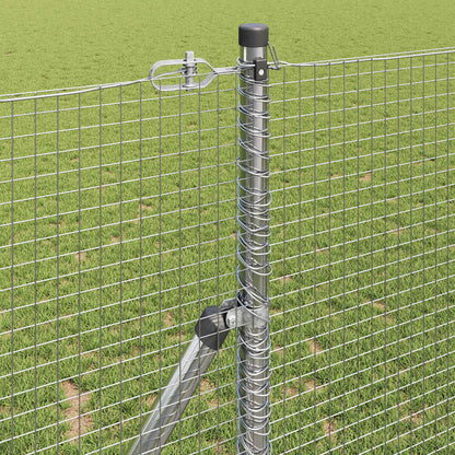Fence with Posts Silver 1.2 x 50 m Steel