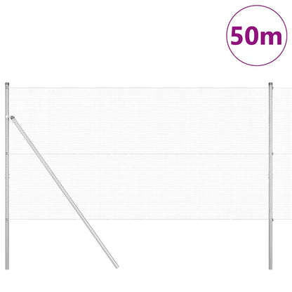 Fence with Posts Silver 1.4 x 50 m Steel