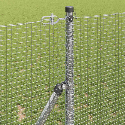 Fence with Posts Silver 1.4 x 50 m Steel