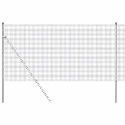 Fence with Posts Silver 1.4 x 50 m Steel