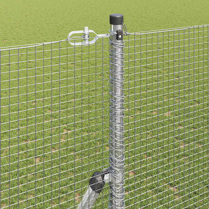Fence with Posts Silver 1.5 x 50 m Steel