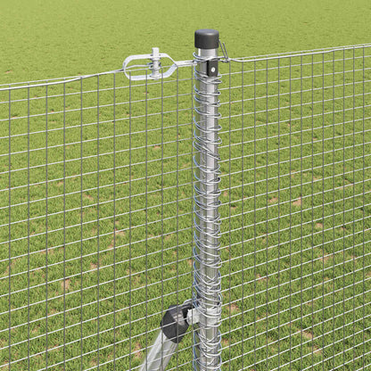 Fence with Posts Silver 1.5 x 50 m Steel