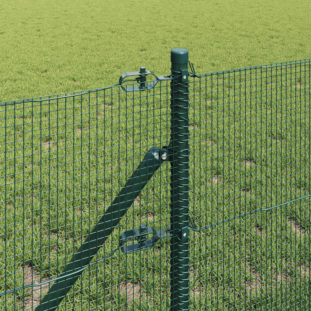 Fence with Posts Green 0.5 x 10 m Steel