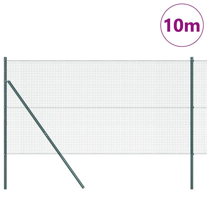 Fence with Posts Green 1.2 x 10 m Steel