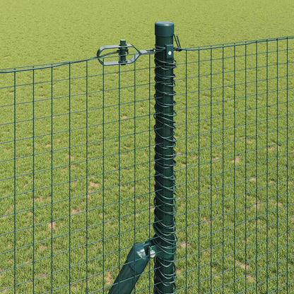 Fence with Posts Green 1.6 x 10 m Steel