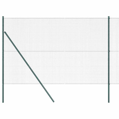Fence with Posts Green 1.6 x 10 m Steel
