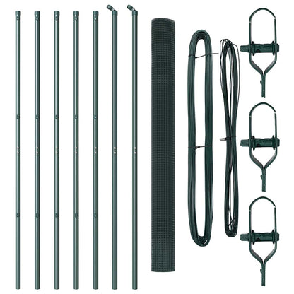 Fence with Posts Green 1.6 x 10 m Steel