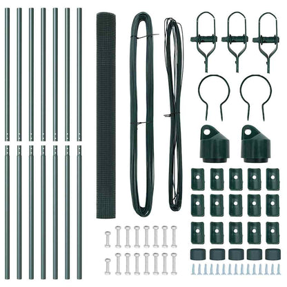 Fence with Posts Green 1.6 x 10 m Steel