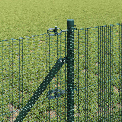 Fence with Posts Green 0.5 x 25 m Steel
