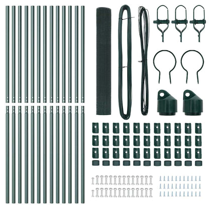 Fence with Posts Green 1.2 x 25 m Steel
