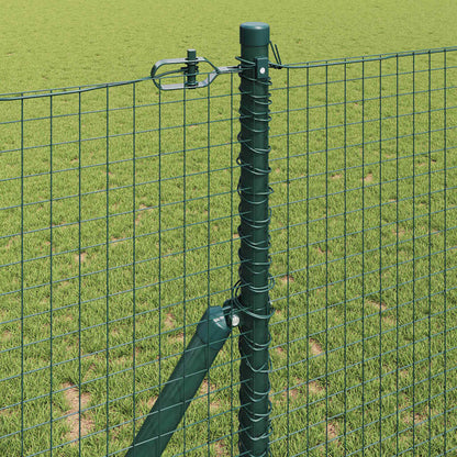 Fence with Posts Green 1.2 x 25 m Steel