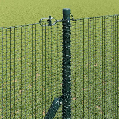 Fence with Posts Green 1.6 x 25 m Steel