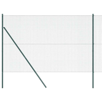 Fence with Posts Green 1.6 x 25 m Steel