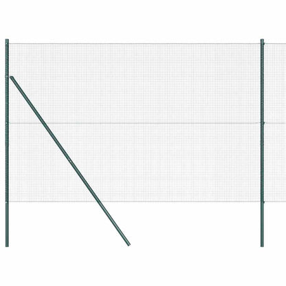 Fence with Posts Green 1.6 x 25 m Steel