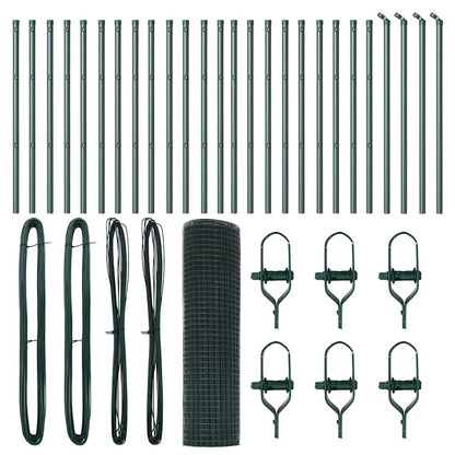 Fence with Posts Green 0.8 x 50 m Steel