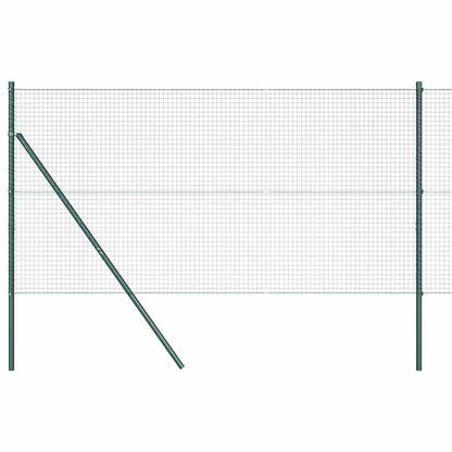 Fence with Posts Green 1 x 50 m Steel
