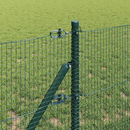 Fence with Posts Green 0.5 x 100 m Steel