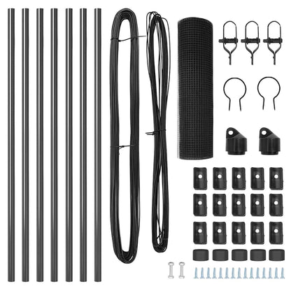 Fence with Posts Grey 0.4 x 10 m Steel