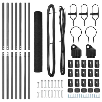 Fence with Posts Grey 1.2 x 10 m Steel