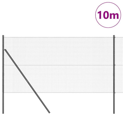 Fence with Posts Grey 1.4 x 10 m Steel