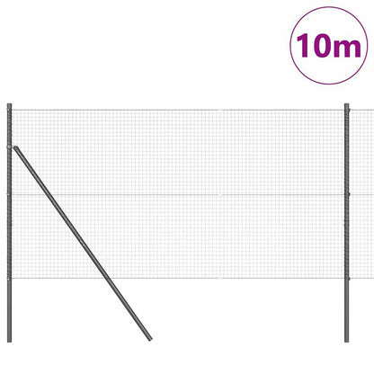 Fence with Posts Grey 1.4 x 10 m Steel