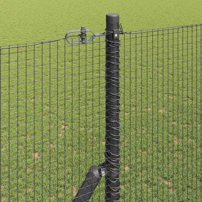 Fence with Posts Grey 1.6 x 10 m Steel