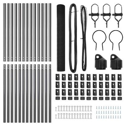 Fence with Posts Grey 1.4 x 25 m Steel