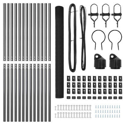 Fence with Posts Grey 1.6 x 25 m Steel