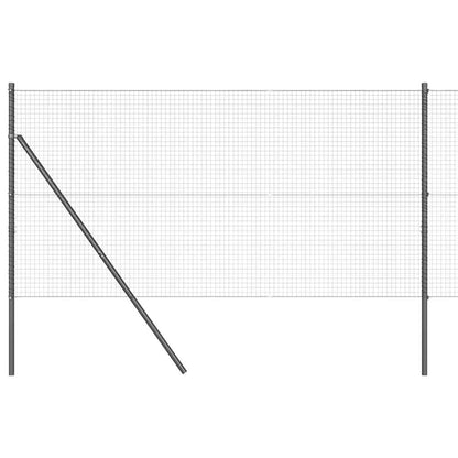 Fence with Posts Grey 1 x 50 m Steel