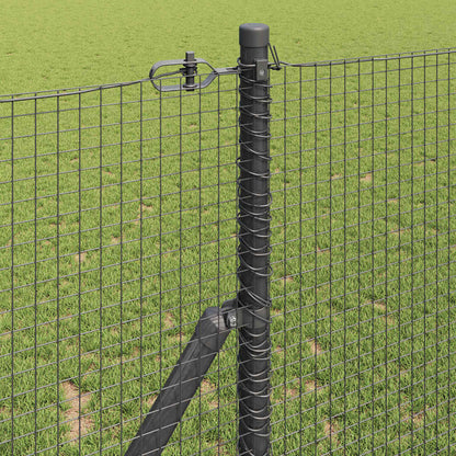 Fence with Posts Grey 1.2 x 50 m Steel
