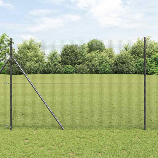 Fence with Posts Grey 1.4 x 50 m Steel