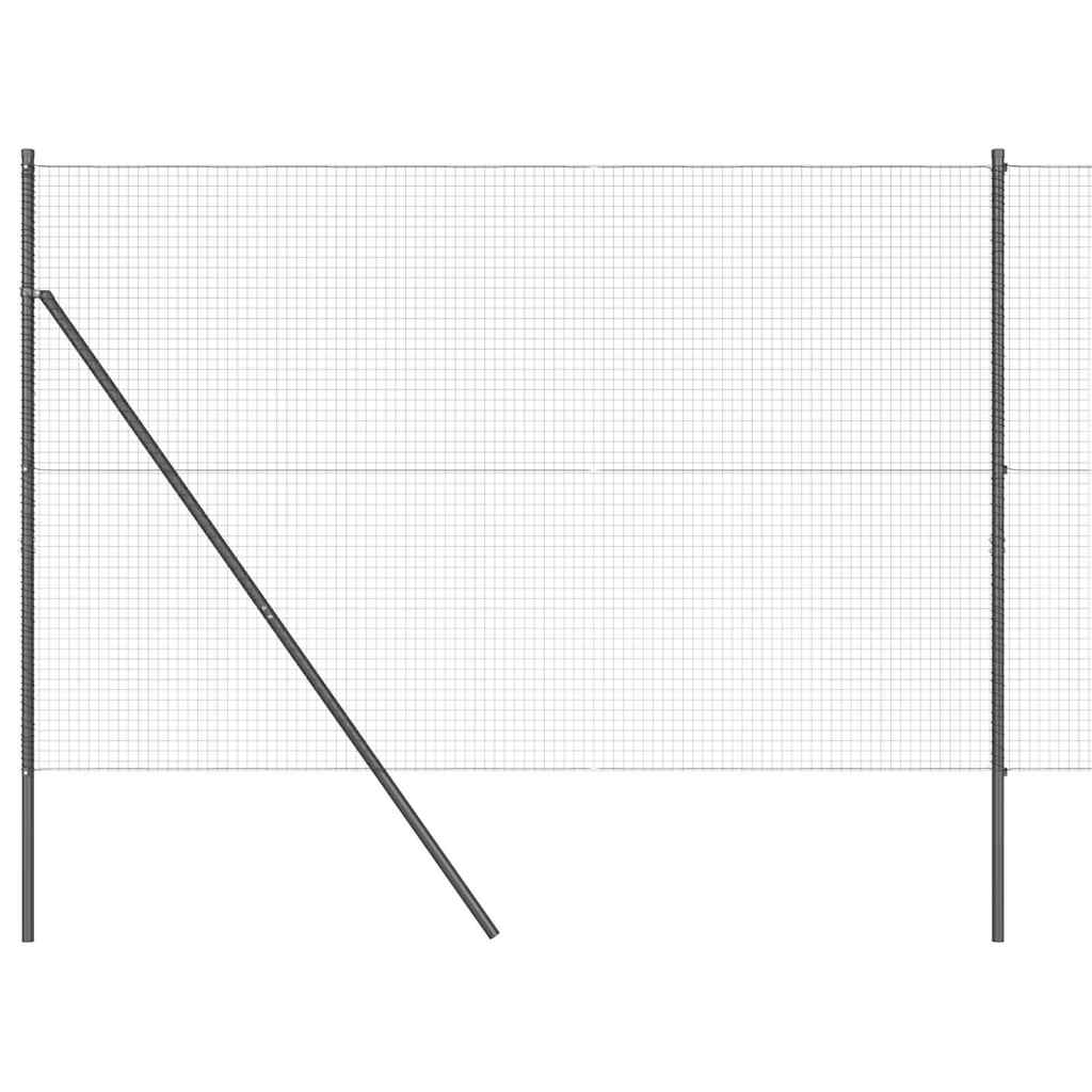 Fence with Posts Grey 1.4 x 50 m Steel
