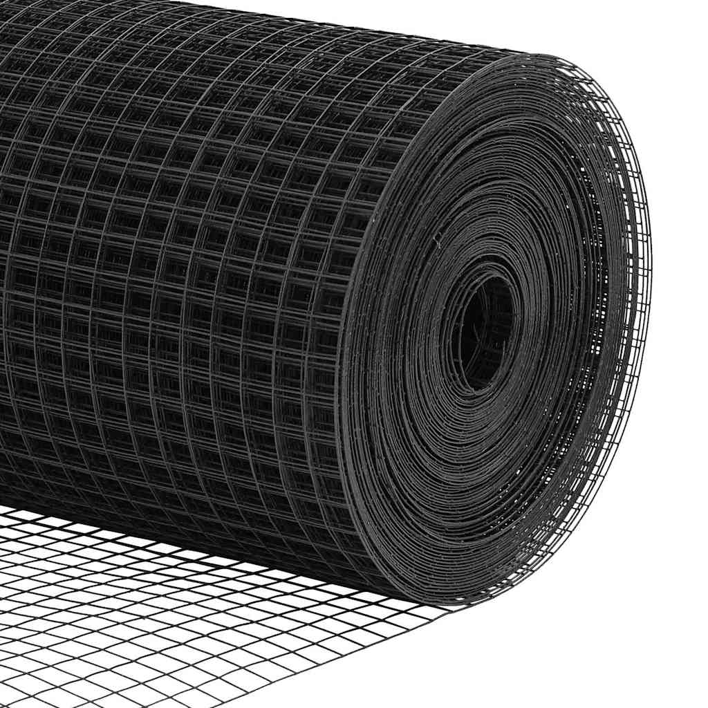 Fence with Posts Grey 0.8 x 100 m Steel