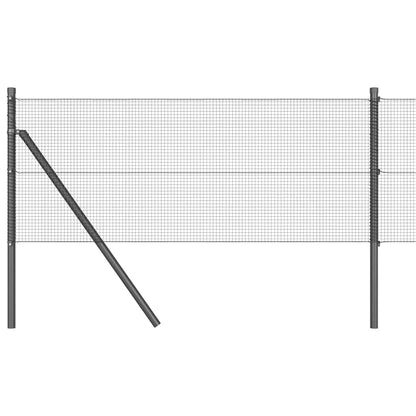 Fence with Posts Grey 0.8 x 100 m Steel