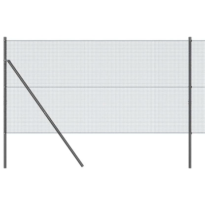 Fence with Posts Grey 1 x 100 m Steel