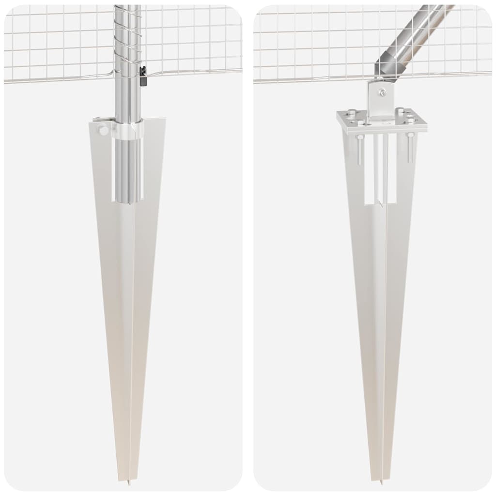 Fence with Posts Silver 0.4 x 10 m Steel