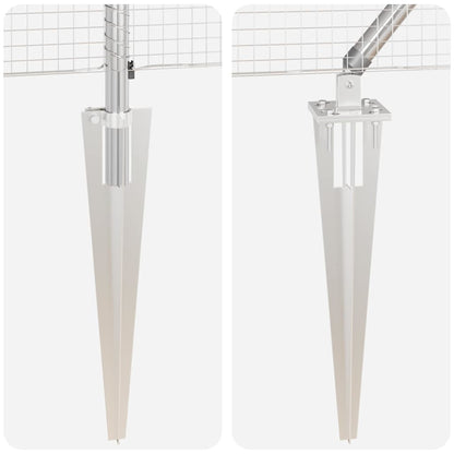 Fence with Posts Silver 0.4 x 10 m Steel