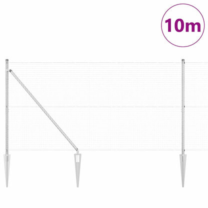 Fence with Posts Silver 1.4 x 10 m Steel