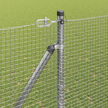 Fence with Posts Silver 1.5 x 10 m Steel