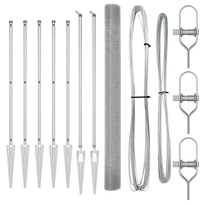 Fence with Posts Silver 1.5 x 10 m Steel