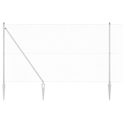 Fence with Posts Silver 1.5 x 25 m Steel