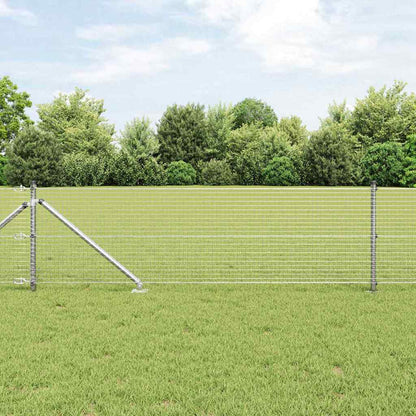 Fence with Posts Silver 0.6 x 50 m Steel