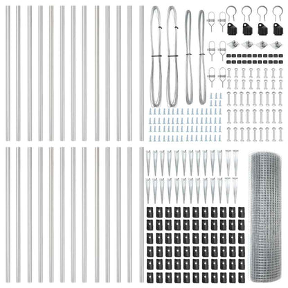 Fence with Posts Silver 0.6 x 50 m Steel