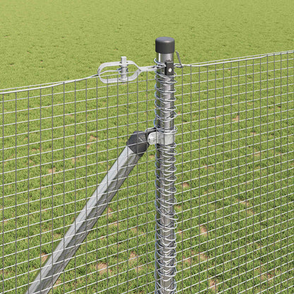 Fence with Posts Silver 1.2 x 50 m Steel