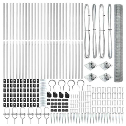 Fence with Posts Silver 1.2 x 50 m Steel