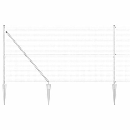 Fence with Posts Silver 1.2 x 50 m Steel