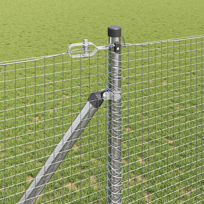 Fence with Posts Silver 1.4 x 50 m Steel
