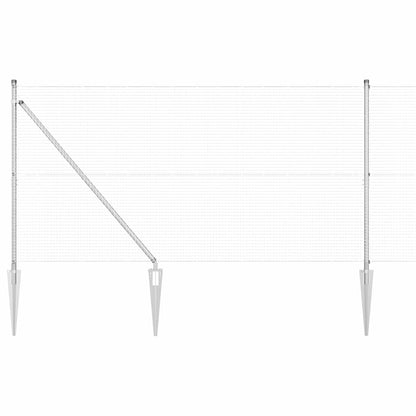 Fence with Posts Silver 1.4 x 50 m Steel
