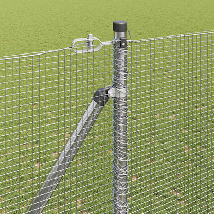 Fence with Posts Silver 1.5 x 50 m Steel