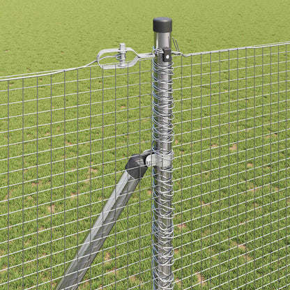 Fence with Posts Silver 1.5 x 50 m Steel